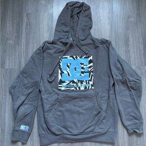 DC Gray Hoodie with Blue and White Logo